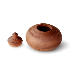 Karnataka Handcrafted Wooden Kumkum Box (Round Design)